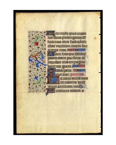 Verso leaf, Book of hours (natus es) manuscript leaf